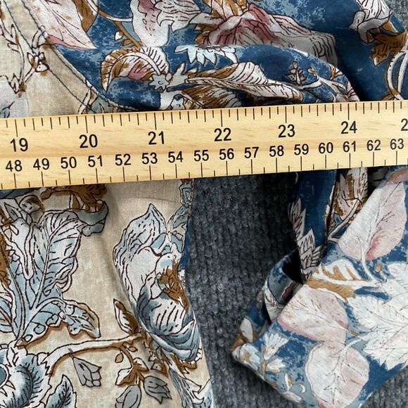 Caffe Marrakesh Shirt Womens M Patchwork Floral Button Up Boho Peasant Ranch - Picture 8 of 9